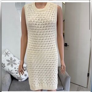 Zara Cream Knit Sleeveless Dress
